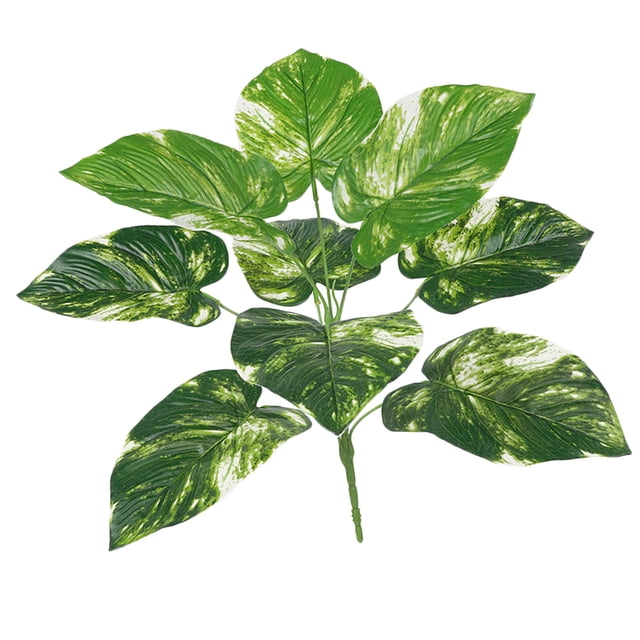 Hojas artificiales Flores artificiales Hojas de plátano Plantas artificiales decorativas para la decoración para hogar de Punto blanco