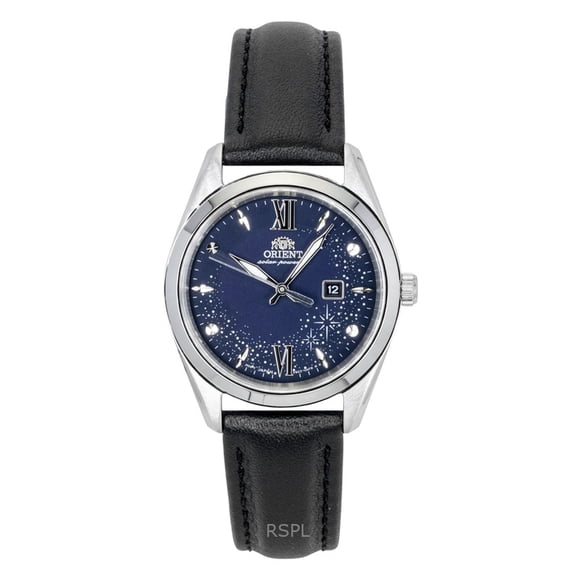 Orient Stretto Leather Strap Blue Dial Solar RA-WG0605L Women's Watch