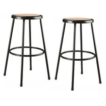 (Pack of 2) NPS 30" Heavy Duty Steel Stool, Black
