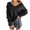 Black, variant on Lovskoo Sweaters for Women Long Sleeve Winter Casual Solid Color V-Neck Knitted Loose Sweater Top Gray