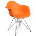 thumbnail image 1 of Chaise en plastique noir de la série Alonza avec base chromée, 1 of 6