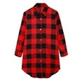 thumbnail image 4 of DondPO Plaid Shirts for Women，Women 2024 Fall Fashion Long Sleeve Plaid Button Down Shirts Shacket Blouse Top with Pockets，Flannel Shirt Women，Button Down Shirts for Women Red 2XL, 4 of 4