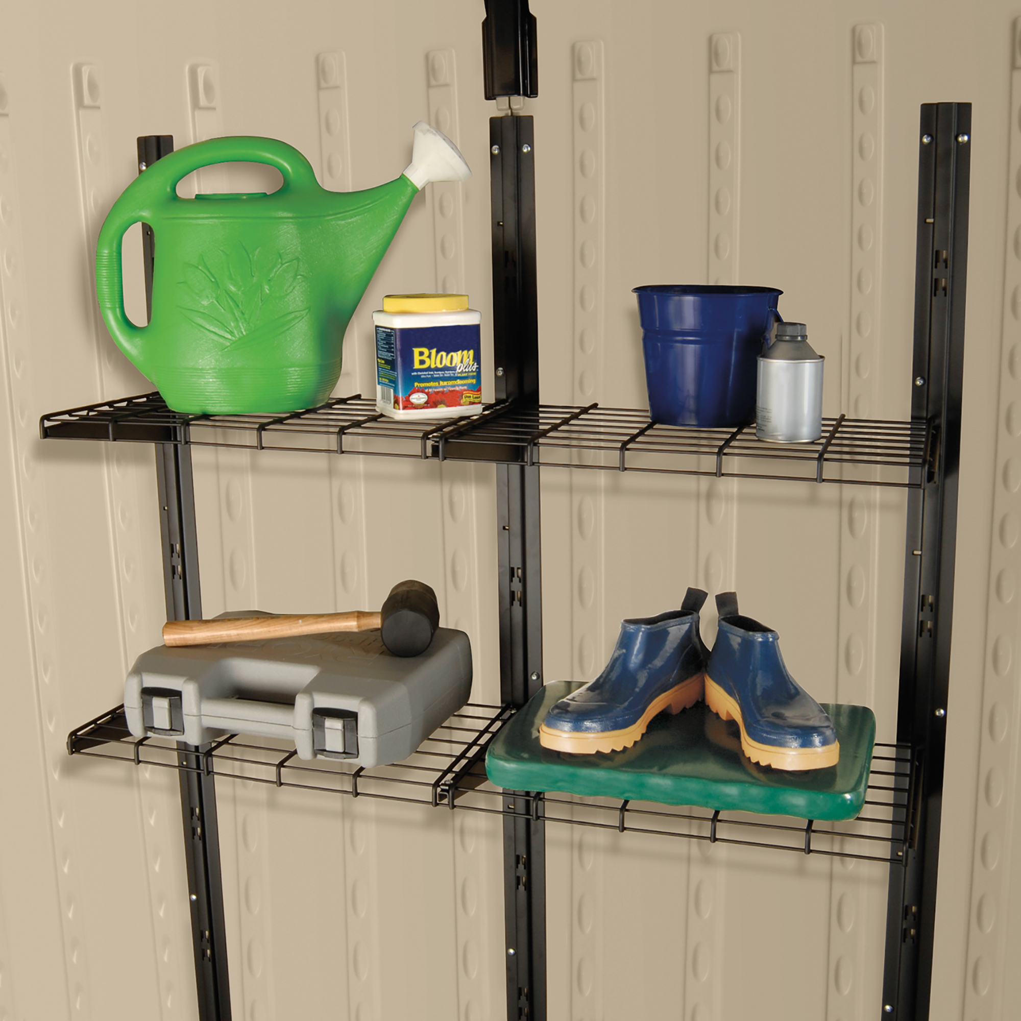 Suncast Storage Shed Metal Wire Shelf Kit with 100 lbs. Capacity, Black - image 2 of 3