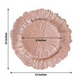 thumbnail image 3 of Efavormart 6 Pack 13" Round Rose Gold Plastic  Reef Charger Plates Ruffled Rim Dinner Charger Plates For Weddings Events, 3 of 10