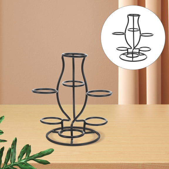 DEEPCRAFF Iron Metal Crystal Sphere Holder in Black Elegant Globe Display Stand for Decoration