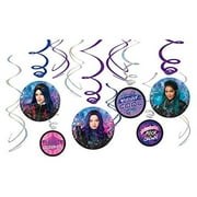 Swirl Hanging Decorations PresNok - 5" & 7" (Pack of 12) - Perfect for Themed Parties & Events, Disney Descendants 3