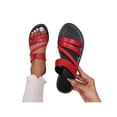 thumbnail image 1 of Daeful Women's Flat Sandals Open Toe Slides Beach Slip On Lightweight Sandal Wine Red 10, 1 of 7
