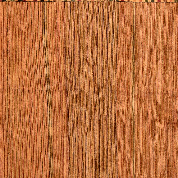 Ahgly Company Indoor Square Oriental Orange Modern Area Rugs, 8' Square