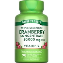Cranberry Concentrate Capsules 30,000mg | Plus Vitamin C | Triple Strength | by Nature's Truth