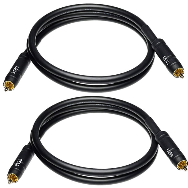 CESS-111-3f Puentes de preamplificador RCA Cable de conexión macho a macho Paquete de 2 (3 pies)