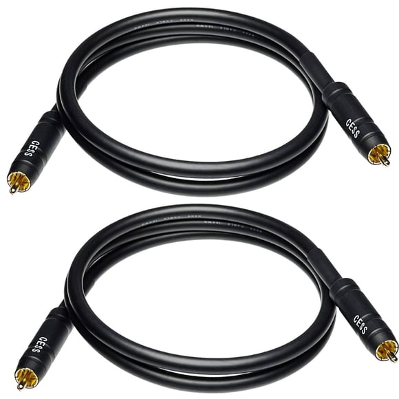 CESS-111-3f Puentes de preamplificador RCA Cable de conexión macho a macho Paquete de 2 (3 pies)