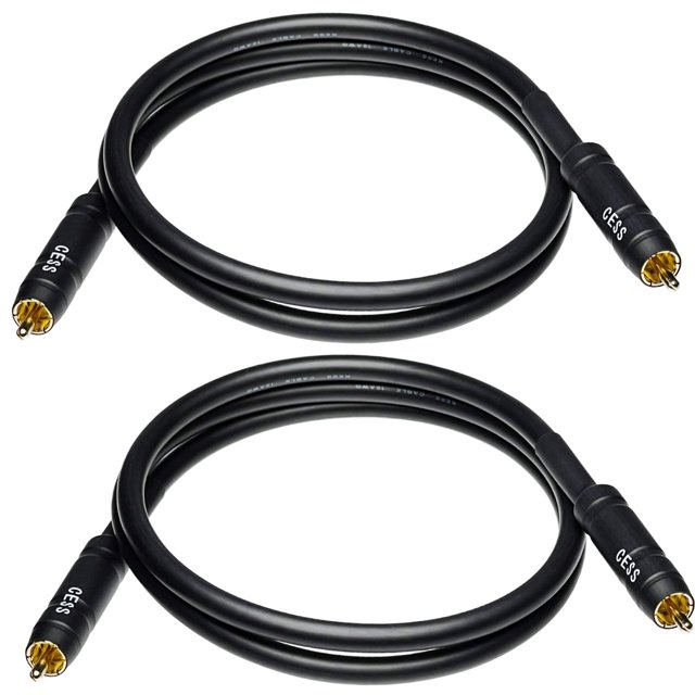 CESS-111-3f Puentes de preamplificador RCA Cable de conexión macho a macho Paquete de 2 (3 pies)