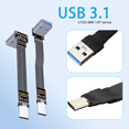 10G USB 3.1 Type C to A Flat Extension Ribbon Cable Male/Male 90 Slim