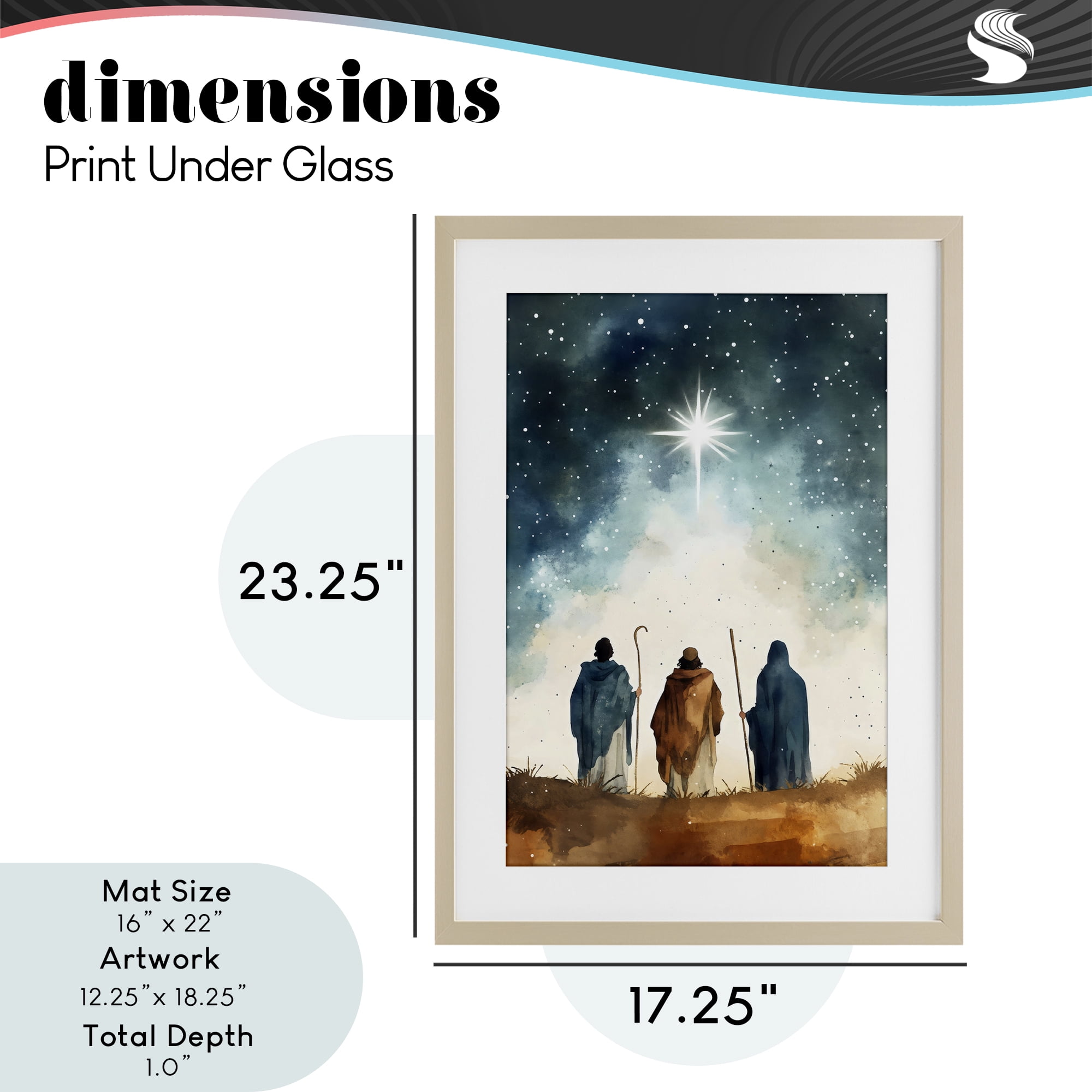 Guided Wisdom Shepherds Birch Framed Print Under Glass, design by Petal Prints Design