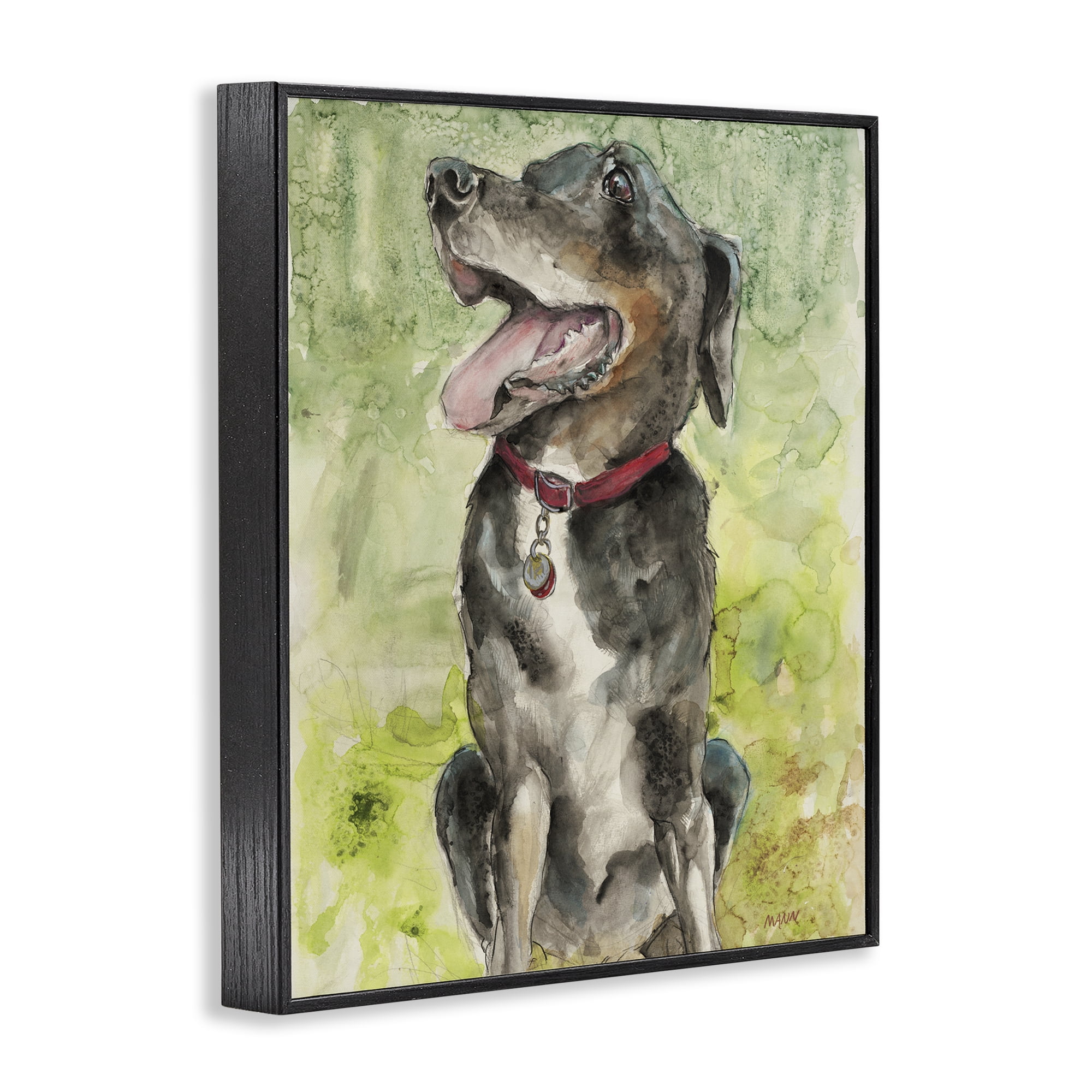 Stupell Industries A Dog's Happiness Black Framed Giclee Art, design by Patti Mann