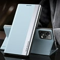 thumbnail image 2 of Thin Slim Flip Case for Xiaomi Redmi Note 12 5G with Stand, Case for Xiaomi Poco X5, Business PU Leather Shockproof Protective Phone Cover Case for Redmi Note 12 5G/ Poco X5 CX Light Blue, 2 of 18
