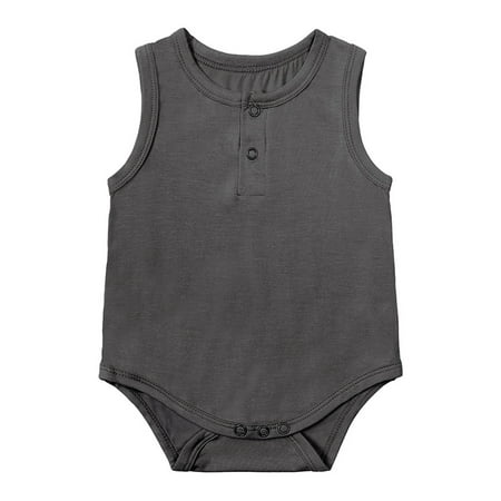 

MANHUJI Newborn Baby Girl Clothes Infant Girls Solid Color Sleeveless Triangle Crawling Romper Newborn Clothes Gender Neutral Baby Clothes Baby Gifts Baby Girl Winter Clothes (Gray 18M)