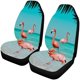 thumbnail image 1 of Juego de 2 fundas de asiento de coche ABPHQTO Vintage Retro Collage foto flamencos de pie universal, 1 of 3