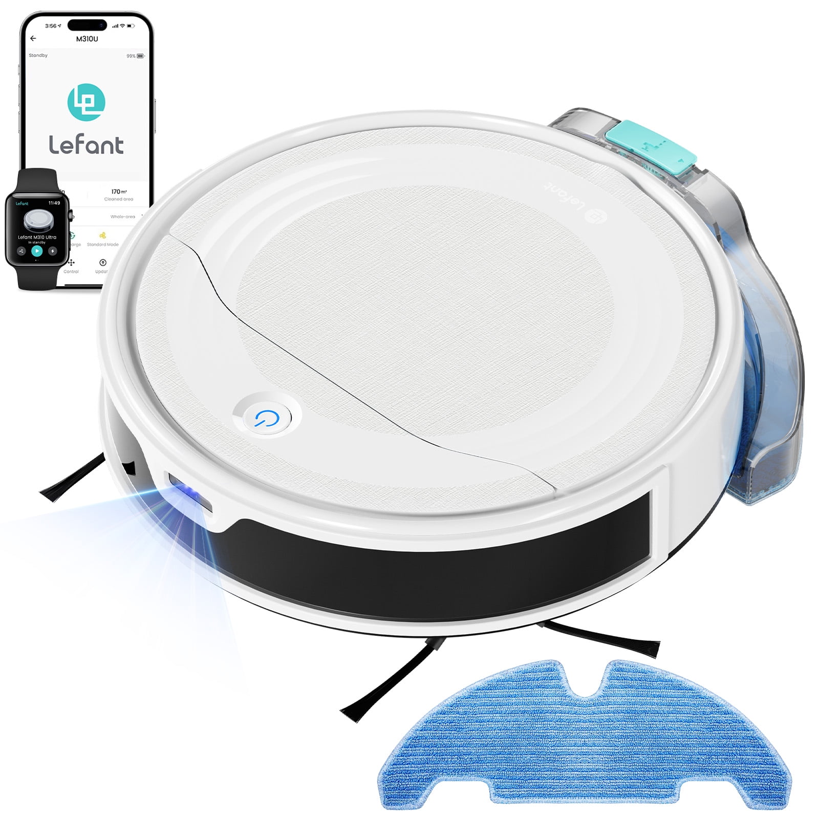 Lefant M310 Ultra Robot Vacuum and Mop Combo, Ultra-thin Robot
