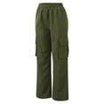 thumbnail image 5 of Gvdentm Scrub Pants Women's Casual Loose Elastic Shiny Pocket Wide Leg Pants Trousers Baggy Cargo Pants for Women(Green,4XL), 5 of 8
