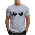 thumbnail image 3 of UVEASISHA Mens Short Sleeve Funny Tshirts Eye Design Graphic Tee Fashion Hipster T-Shirts Gray L, 3 of 6