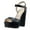 Black, variant on FSJ Women Simple Platform Chunky Block High Heel Sandals Ankle Buckle Strap Round Open Toe Comfy Thick Wedding Party Evening Dressy Shoes Size 8 Black