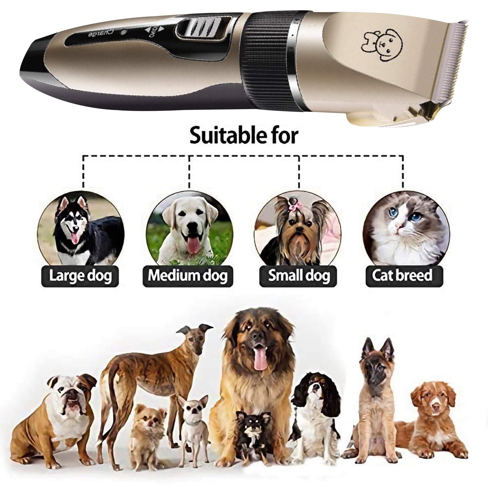 No Buzz Clipper + Sharpener by Scaredy Cut Silent Home Pet Grooming Kit,  Pink, Right-Handed