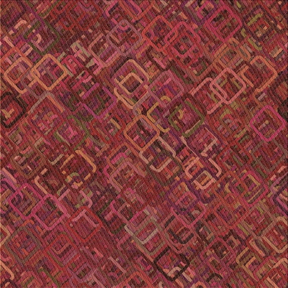 Ahgly Company Machine Washable Indoor Square Transitional Grapefruit Red Area Rugs, 4' Square