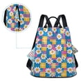 thumbnail image 5 of FORMRS Women's Travel Backpack Purse Anti-Theft Hidden Pockets Casual Shoulder Bag, Blue Checkered Daisy, 5 of 7