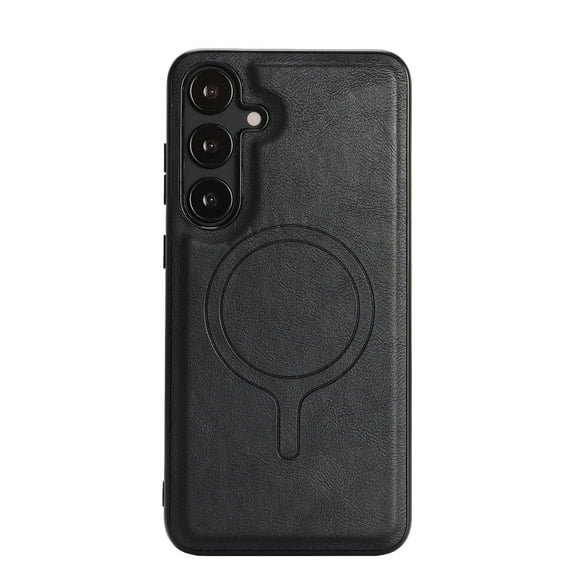 for Samsung Galaxy A15 Case, Premium PU Leather TPU Case, Compatible with Magsafe, Ultra Slim Non-Slip Anti-Scratch Shock-Absorbent Phone Cover for Samsung Galaxy A15, Black