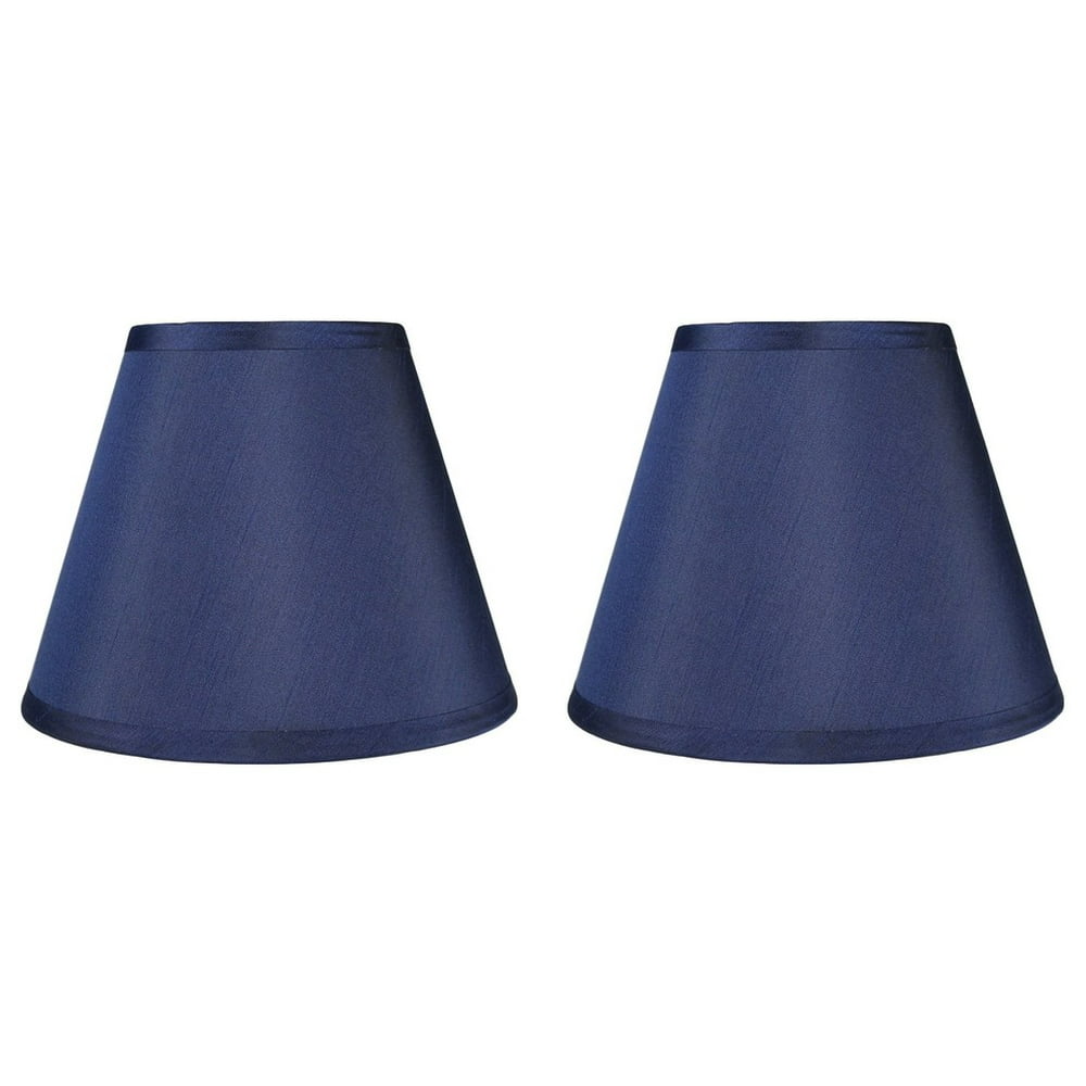 Urbanest Hardback Faux Silk Coolie Lamp Shade, 5x9x7", Navy Blue, Set