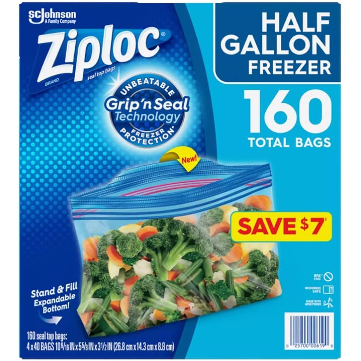 Ziploc Half Gallon Freezer Bags (160 ct.)