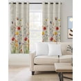 thumbnail image 2 of Spring Floral Blackout Curtains for Bedroom/Living Room, Thermal Insulated Kitchen Curtains, Botanical Colorful Summer Rustic Grommet Darkening Window Treatment Drapes 52"x84"x2, 2 of 8