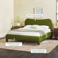 thumbnail image 6 of Chantelle Modern Curved Upholstered Bed, Green Velvet, 6 of 12