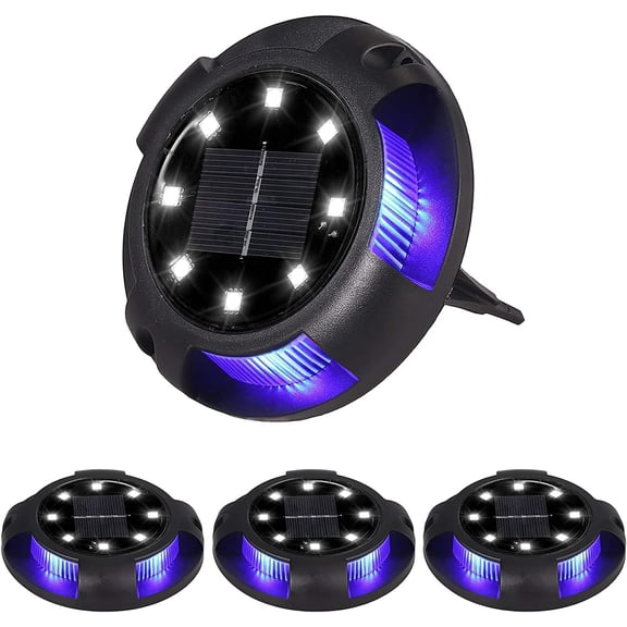 LINLIN Solar Ground Lights, 4 pcs 8 LED Solar Garden Lights Outdoor Ground Solar Lights Pathway Lighting Waterproof Path Lights for Stairway Landscape