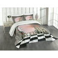 thumbnail image 3 of Ambesonne Fantasy Quilted Bedspread Set 3 Pcs, Medieval Castle Balcony, Queen Size, Multicolor, 3 of 5