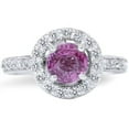 thumbnail image 2 of Pompeii 1 5/8ct Pink Sapphire & Diamond Vintage Engagement Ring 14K White Gold (G/H,I2-I3), 2 of 3