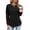 Black-A, variant on Women's Crew Neck Quilted Textured Long Sleeve Pullover Tops Loose Curved Hem Solid Casual Transitional Daily Sweatshirts