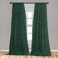 thumbnail image 5 of Ambesonne Ethnic Curtains, Foliage Pattern, Pair of 28"x63", Seal Brown Turquoise, 5 of 5