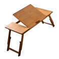 thumbnail image 1 of DOLITY Table Pliable pour Portable, Bureau à Genoux Rectangulaire en Bambou, Support Portable à Angle Ajustable pour Camping, Balcons, Ordinateur, Pique-Nique en Plein Air, Brun, Grand, 1 of 9