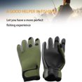 thumbnail image 2 of 1 Pair Anti\-Slip Outdoor Fishing Gloves 3 Cut Finger Sports Gloves Men Cycling Hunting Camouflage Thermal Warm yellow green XL, 2 of 9