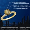 thumbnail image 2 of Gem Stone King 14K Two Tone Gold Whiskey Quartz and Lab Grown Diamond Engagement Ring for Women | 1.41 Cttw | Round 7MM | Gemstone Birthstone | Size 5, 2 of 6