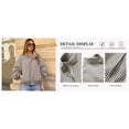 thumbnail image 6 of Lentta Womens Cropped Gingham Bomber Jacket Stand Collar Plaid Zip Up Coat with Pockets, 6 of 7