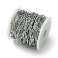 thumbnail image 3 of 304 Stainless Steel 1 roll Tarnish Resistant 304 Stainless Steel Oval Link Chains Soldered with Spool Stainless Steel color 18.5x5x1mm 13x5x1mm 32.81 Feet(10m)/Roll, 3 of 3