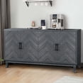 thumbnail image 7 of Aukfa Wood Sideboard Storage Cabinet with 4 Door for Entryway Living Room Hallway,Dark Grey, 7 of 7