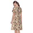 thumbnail image 2 of Bixox Robe d'Été à Manches Courtes pour Femmes Robe Ample Longueur Genou avec Poches-Verres à Vin, 2 of 7