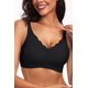 thumbnail image 1 of Bra Vertvie para mujer, sin costuras, festoneado, color negro, 1 of 7