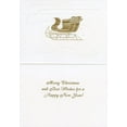 thumbnail image 2 of LPG Greetings Gold Foil Holiday Sleigh: Marla Shega Christmas Card (1 card/1 envelope), 2 of 2