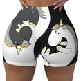 thumbnail image 2 of Picia Unicorn in Yoga Printed Workout Shorts for Women Seamless Scrunch Butt Lifting High Waisted Yoga Gym Booty Running Moisture-wicking Short Pants-Medium, 2 of 9
