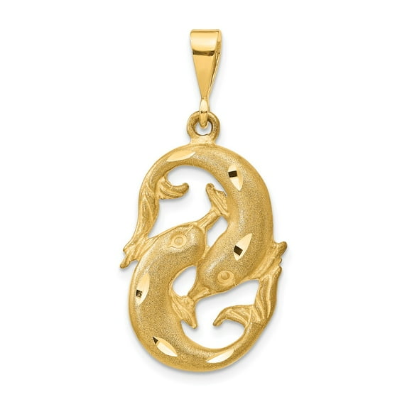 FB Jewels 14K Yellow Gold Pisces Zodiac Charm